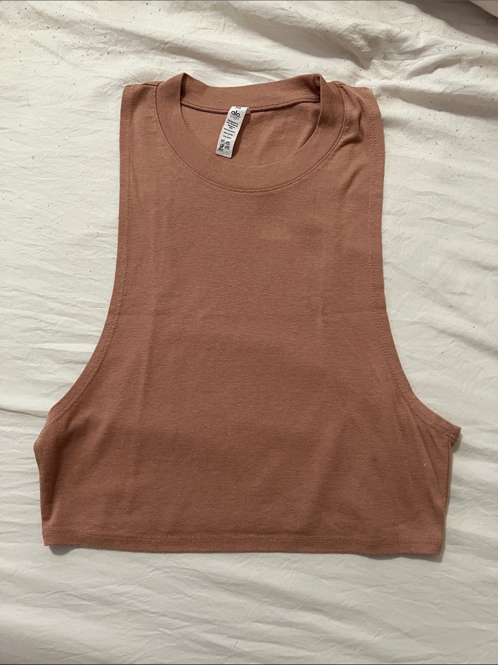 ALO YOGA heat wave crop tank XS Henna